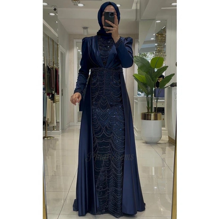 Pınar Şems Yeni İnci Abiye Lacivert