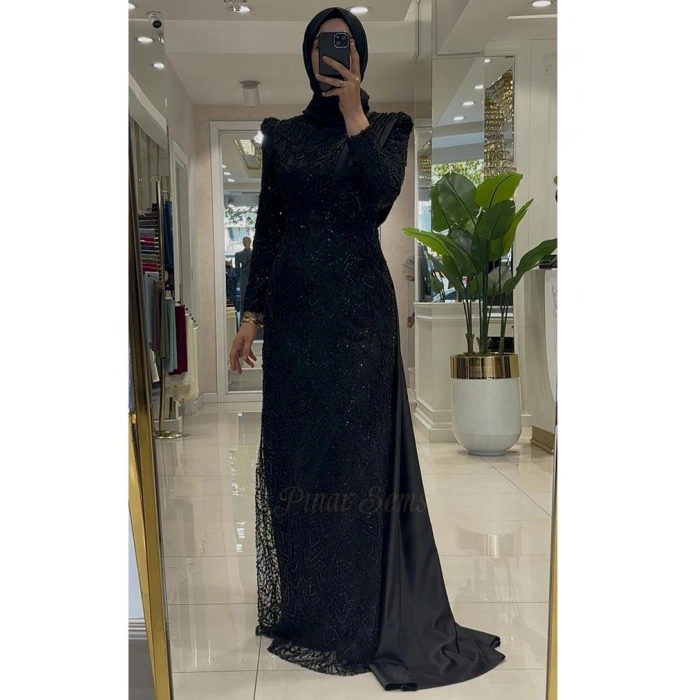 Pınar Şems Yeni Maral Abiye Siyah