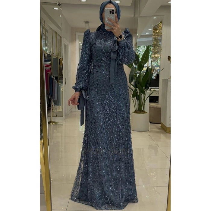 Pınar Şems Yeni Ülkü Abiye İndigo