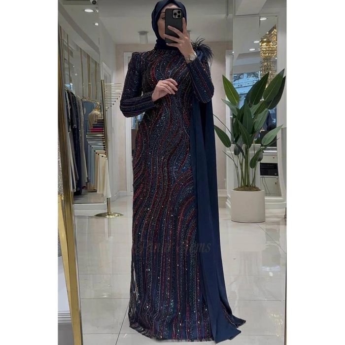 Pınar Şems Zerrin Abiye Lacivert