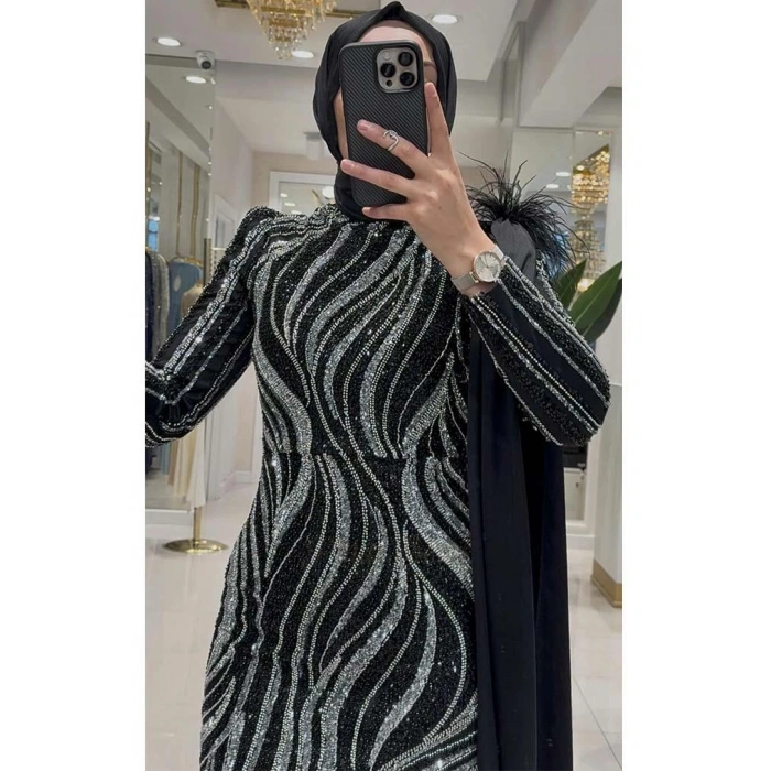 Pınar Şems Zerrin Abiye Siyah