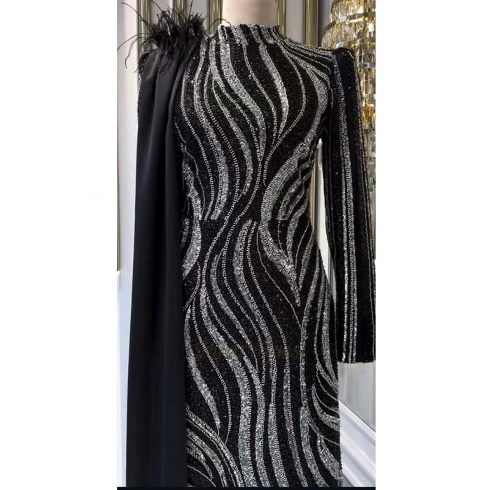 Pınar Şems Zerrin Abiye Siyah