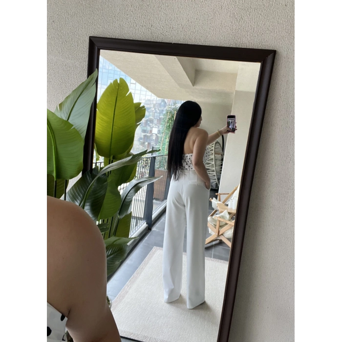 Puantiye Gold Kolye Detay Bluz