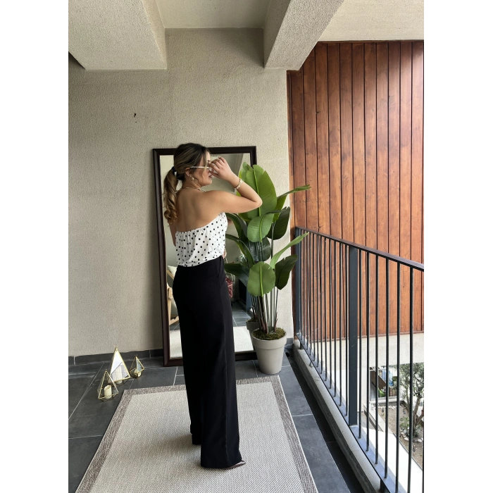 Puantiye Gold Kolye Detay Bluz