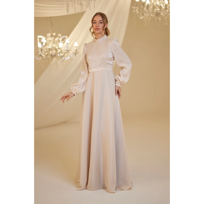 Şifon Helin Abiye - Vizon