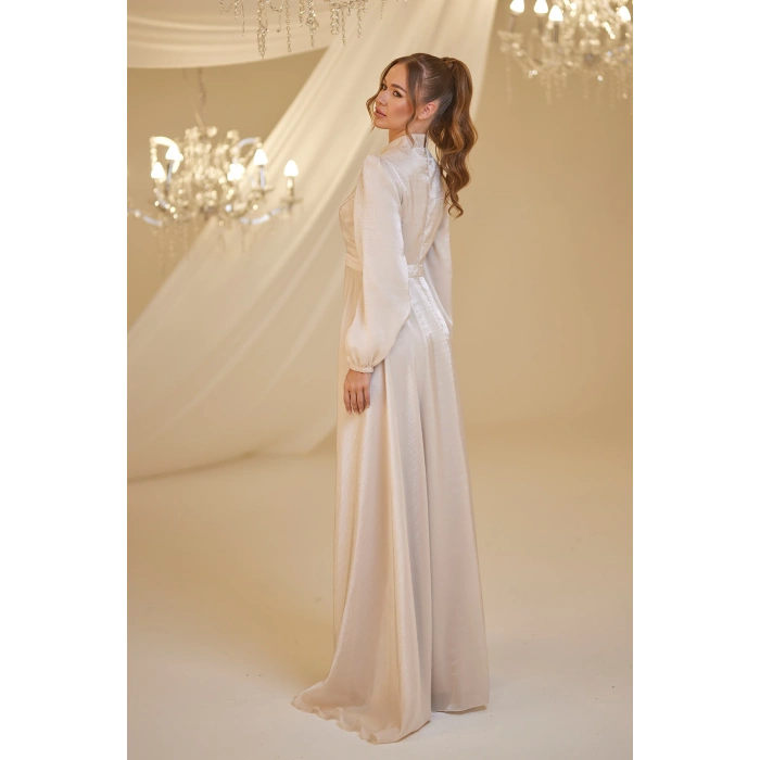 Şifon Helin Abiye - Vizon