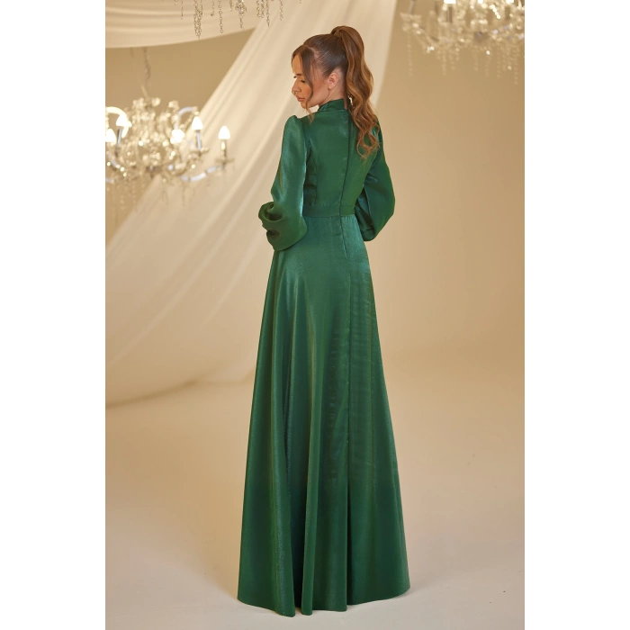 Şifon Helin Abiye - Zümrüt