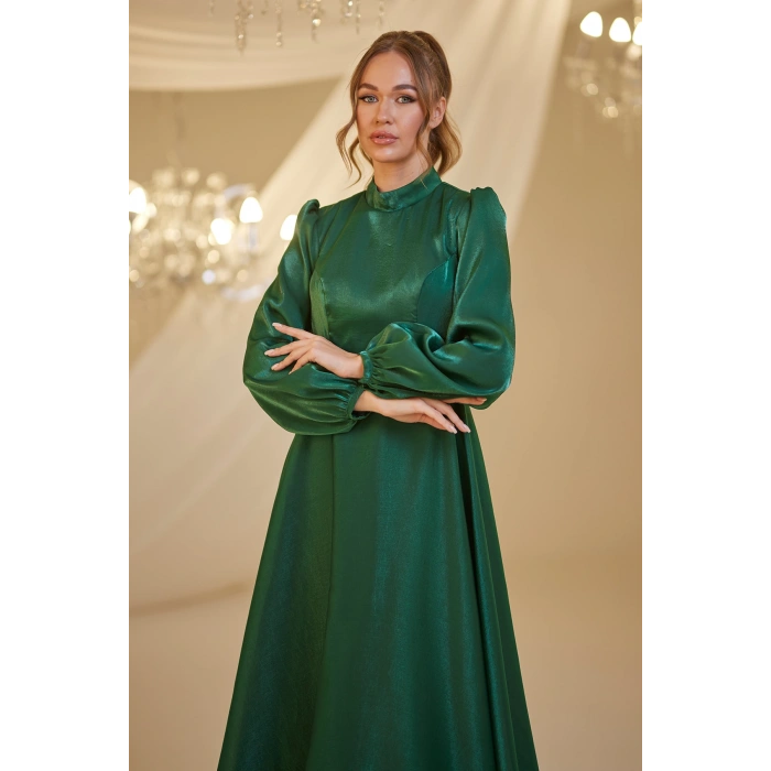 Şifon Helin Abiye - Zümrüt