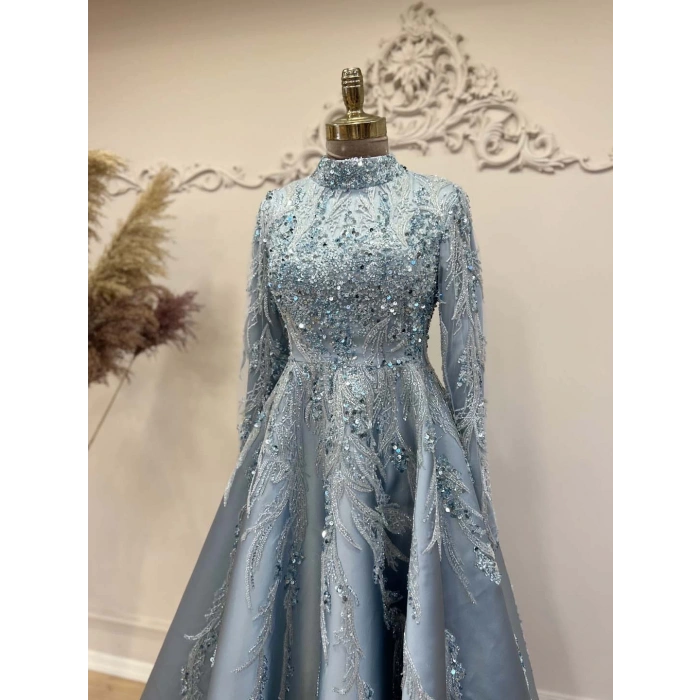 VİCTORİA ABİYE BUZ MAVİSİ