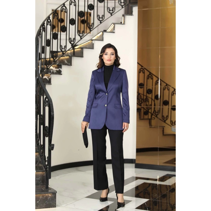 YAREN SATEN CEKET LACİVERT