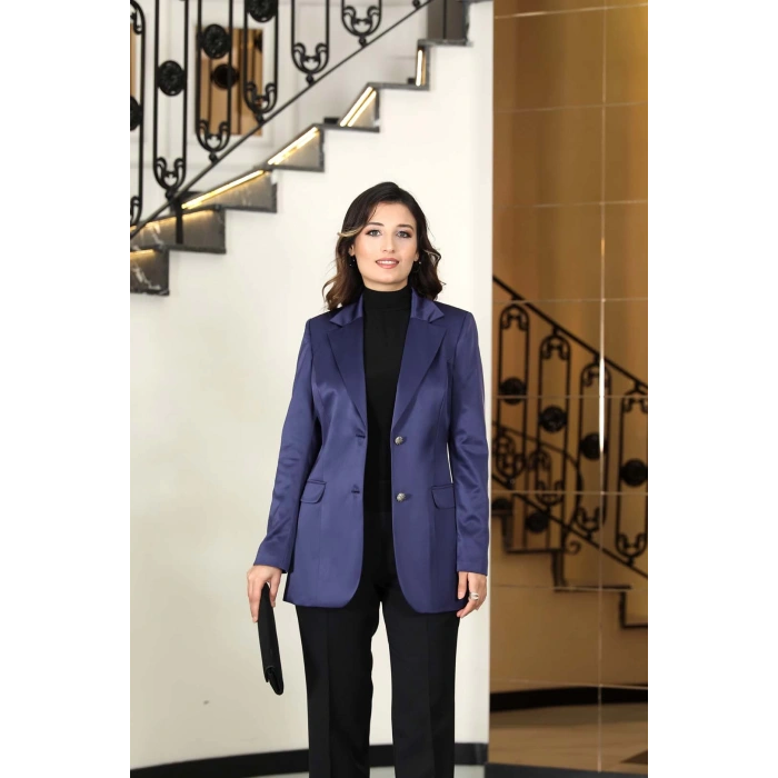 YAREN SATEN CEKET LACİVERT