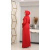Boncuk Detaylı Masal Abiye Kırmızı