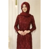 Pınar Şems Afra Abiye Bordo