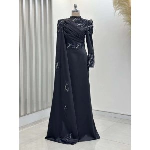 GARNİLİ ABİYE SİYAH