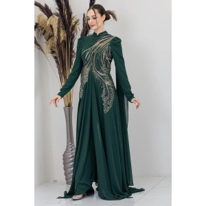 Işıltılı Motif İşlemeli Elif Tulum - Zümrüt