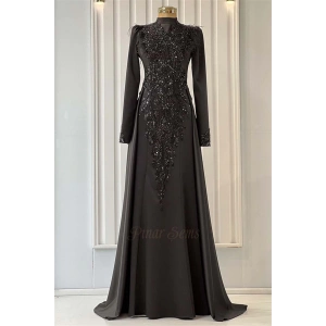 Kanaviçe Abiye Siyah