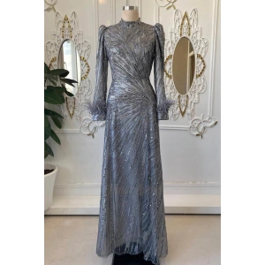 Pınar Şems Ahenk Abiye Gri