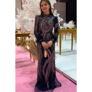 Pınar Şems Akasya Abiye Lacivert