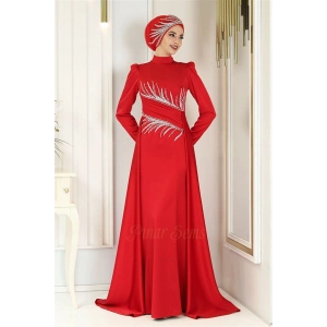 Pınar Şems Anka Abiye Kırmızı