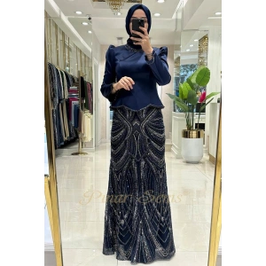 Pınar Şems Berceste Abiye Lacivert