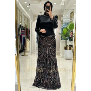 Pınar Şems Berceste Abiye Siyah