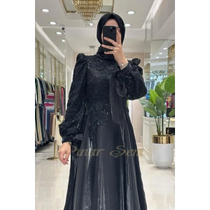 Pınar Şems Beylem Abiye Siyah