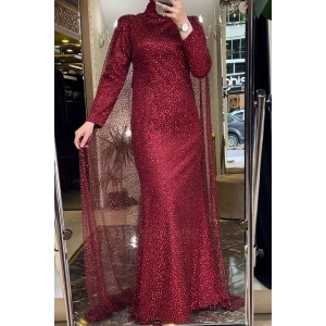 Pınar Şems Eyşan Abiye Bordo