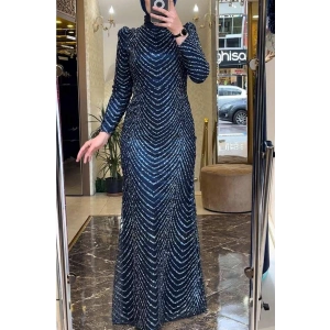 Pınar Şems Feris Abiye Lacivert