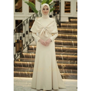 Pınar Şems Gülsu Abiye Krem