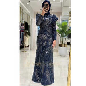 Pınar Şems Katre Abiye Lacivert