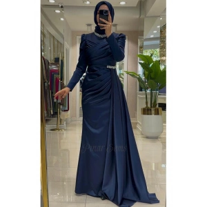 Pınar Şems Mina Abiye Lacivert