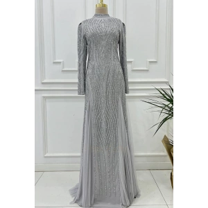 Pınar Şems Nilay Abiye Gri