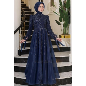 Pınar Şems Reyhan Abiye Lacivert