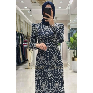 Pınar Şems Serin Abiye Lacivert