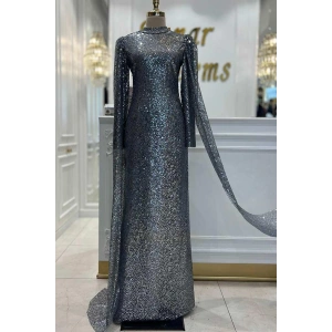 Pınar Şems Sürpriz Abiye Antrasit