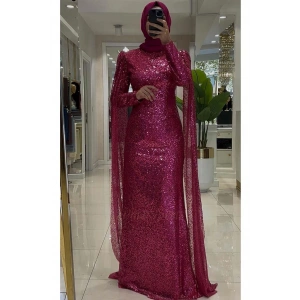 Pınar Şems Sürpriz Abiye Fuşya