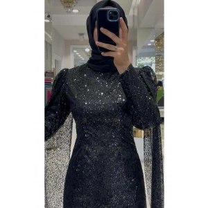 Pınar Şems Sürpriz Abiye Siyah