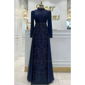 Pınar Şems Yeni İnci Abiye Lacivert