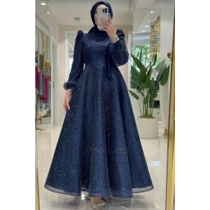 Pınar Şems Yeni Işılay Abiye Lacivert