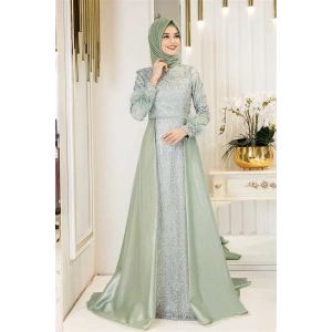 Pınar Şems Yeni Sarmaşık Abiye Mint