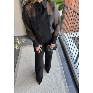 Siyah Organze Trend Ceket