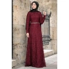 İPEK ELBİSE BORDO