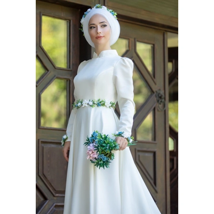 ÇİÇEK ABİYE EKRU