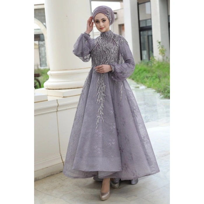 ROMANTİK ABİYE GRİ