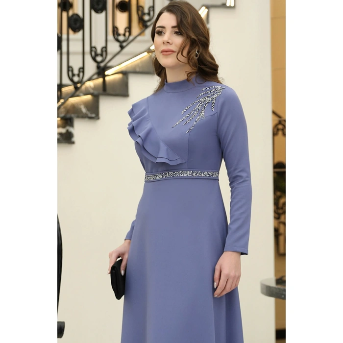 Elif Taşlı Elbise Mavi