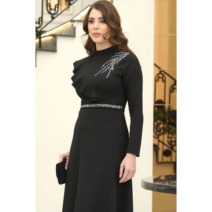 Elif Taşlı Elbise Siyah