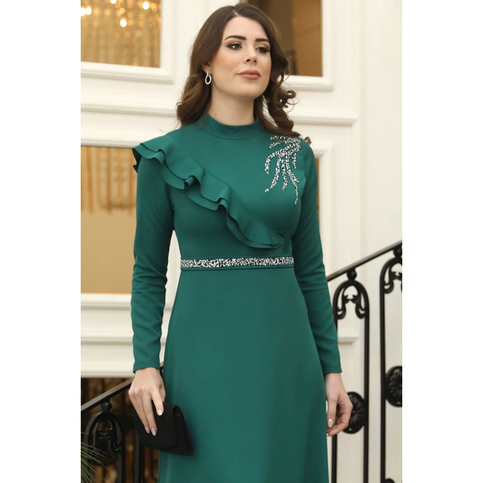 Elif Taşlı Elbise Zümrüt
