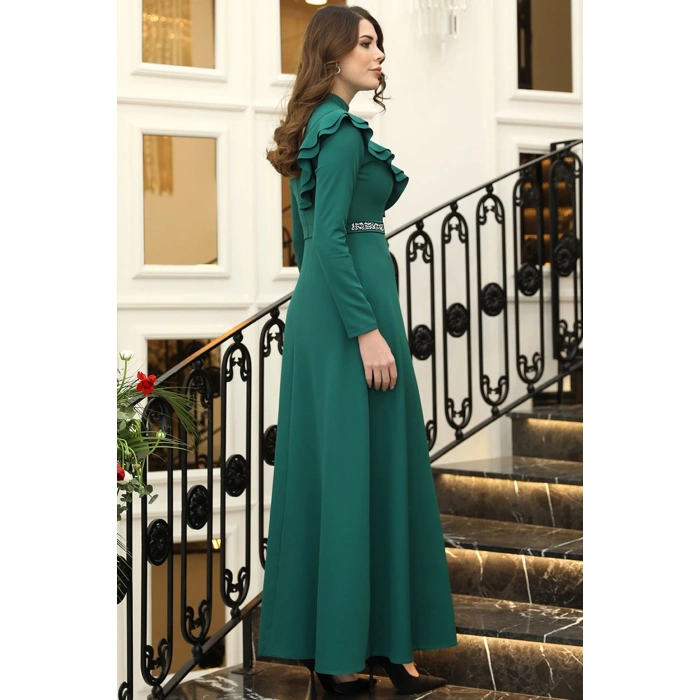 Elif Taşlı Elbise Zümrüt