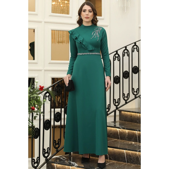 Elif Taşlı Elbise Zümrüt