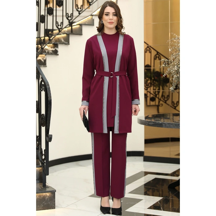 Havin Üçlü Takım Mürdüm